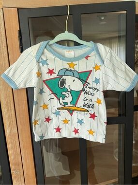 Vintage 1958 Snoopy baseball tee baby toddler stars graphic tshirt fair
